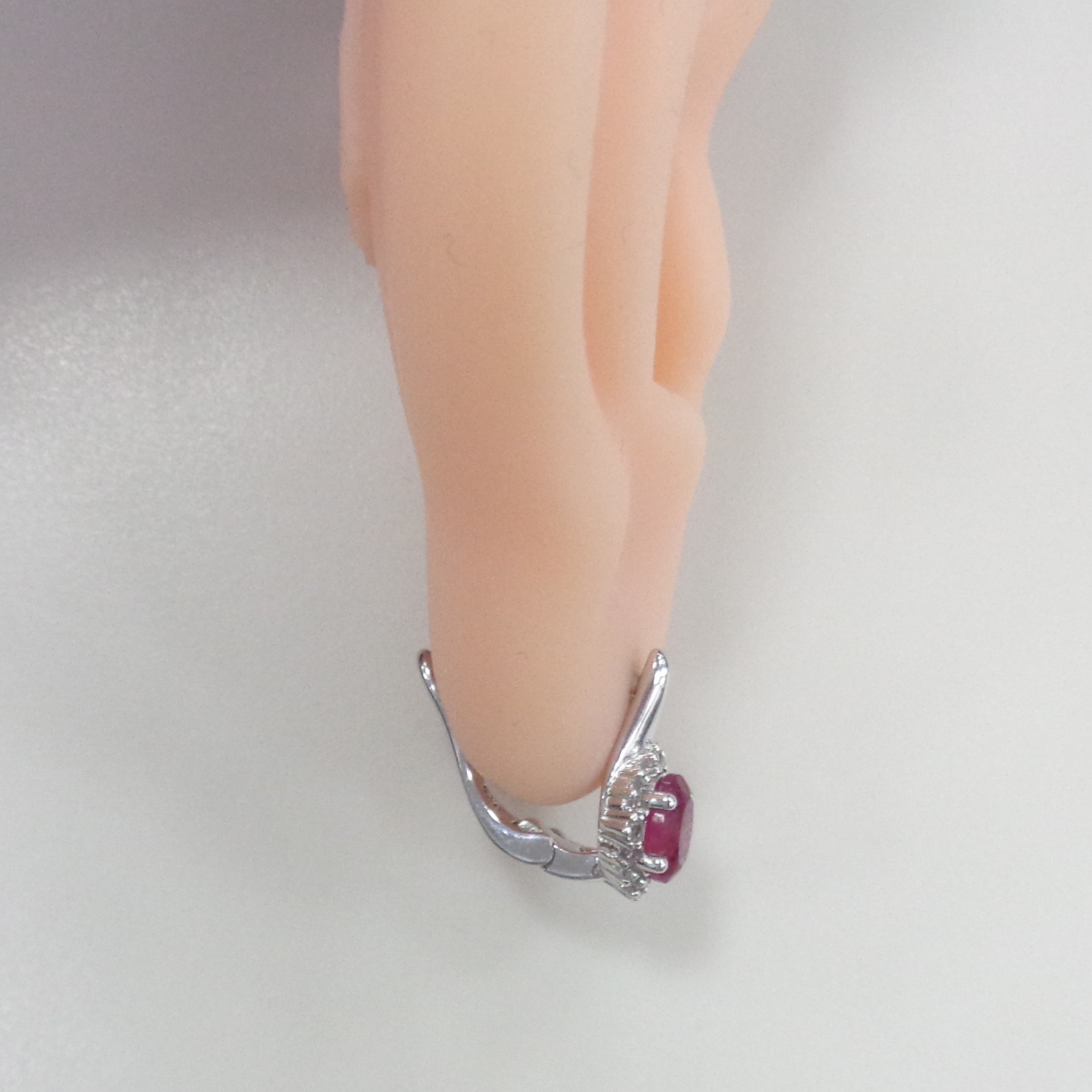 Серебряные серьги с рубинами